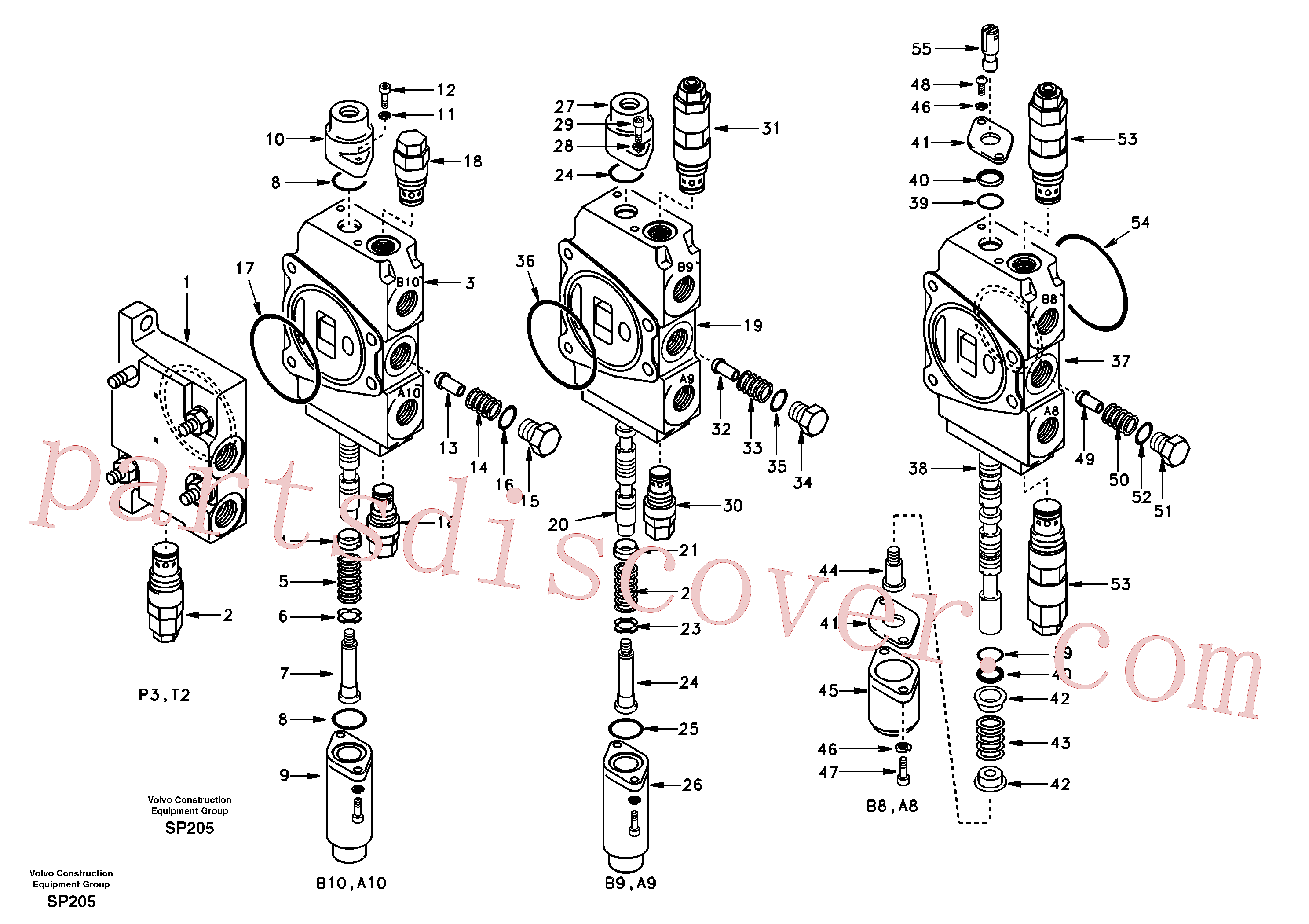 SA7251-30511 for Volvo Main control valve, inlet and boom and boom swing(SP205 assembly)