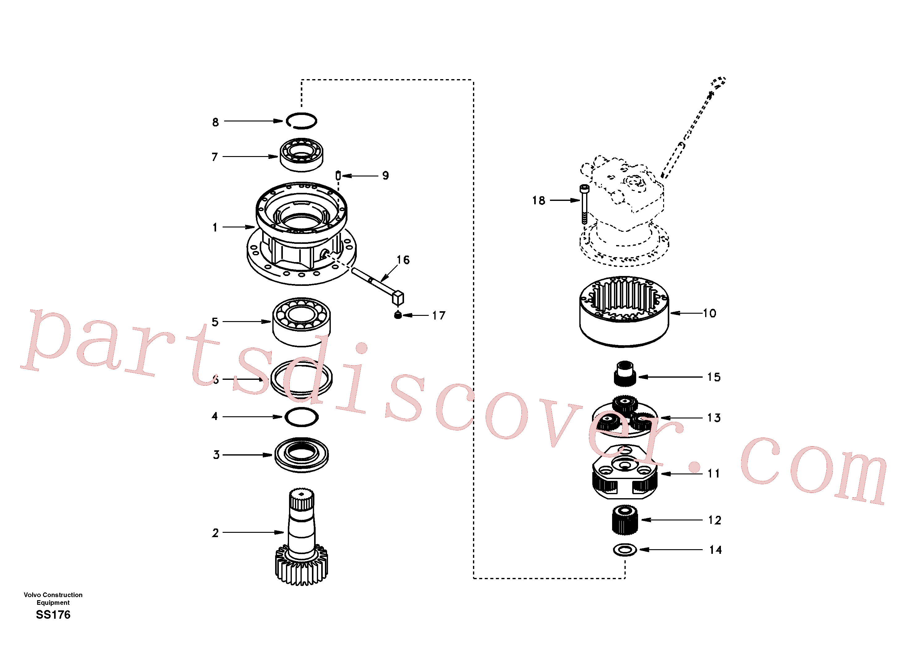 SA7118-23530 for Volvo Swing gearbox(SS176 assembly)