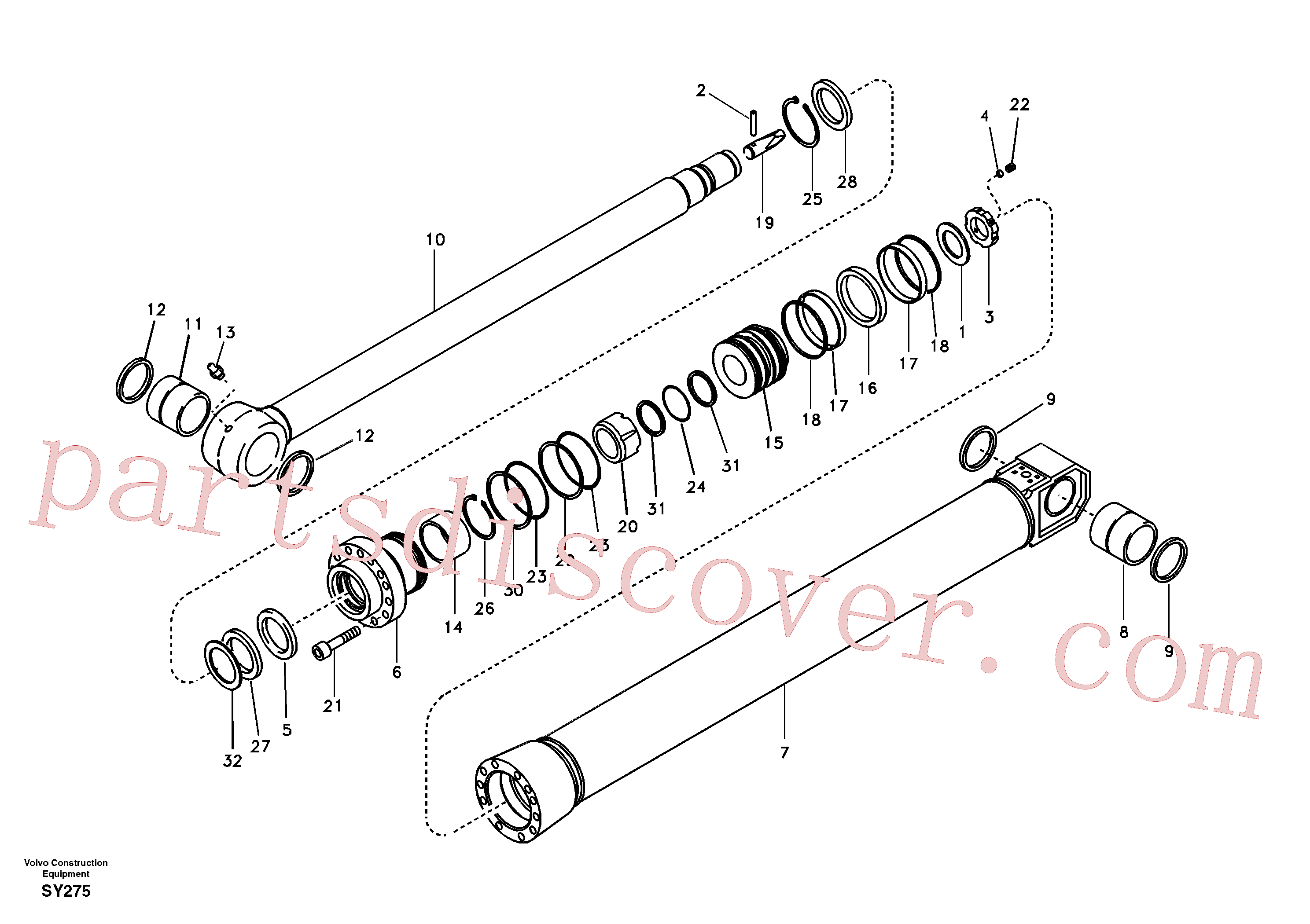 SA1146-03190 for Volvo Dipper arm cylinder(SY275 assembly)